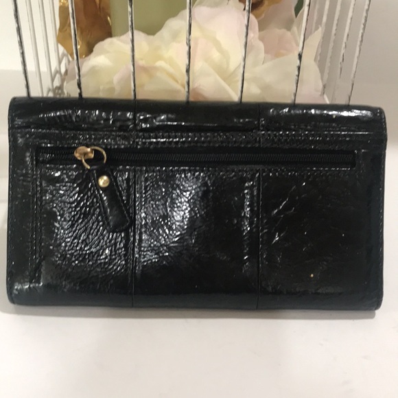 Coach patten leather black wallet 8 x 4.5 - Picture 3 of 5